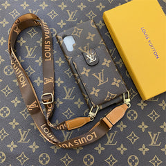 Leather Embossed Crossbody Card Holder Case