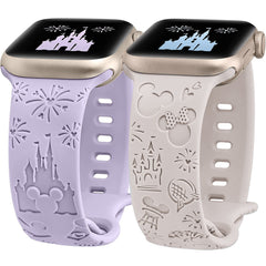 Pure Color Cartoon Castle Embossed Silicone Apple Watch Band